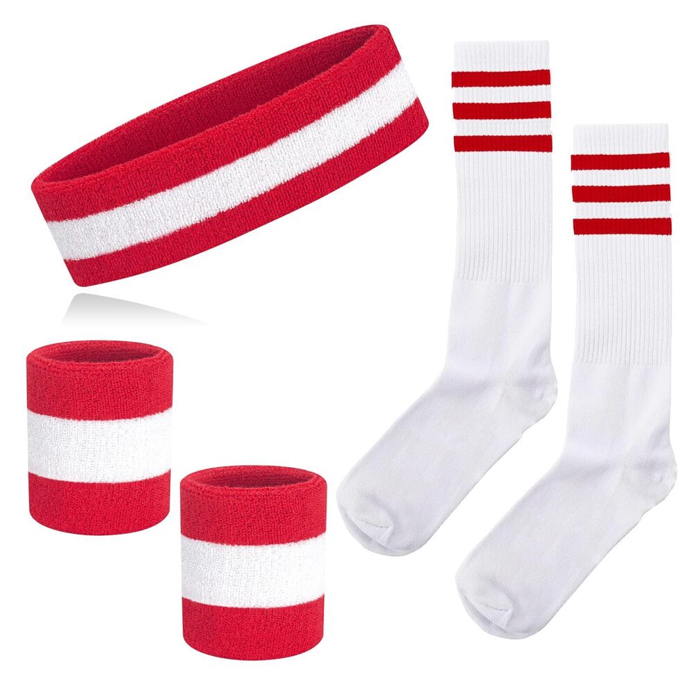 8643 Sweatband Striped Sock Set For Sweatband Headband High